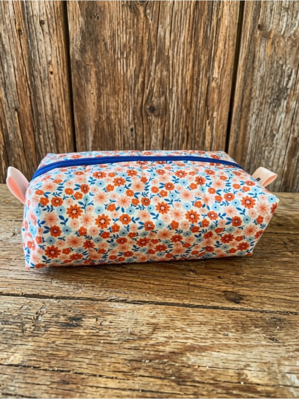 Handmade Floral Boxy Pouch